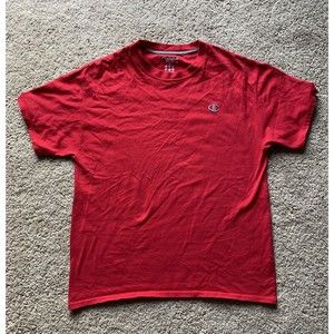 Men’s Champion T Shirt Red With Embroidered Logo | Size Large | Great Condition
